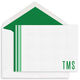 Ombre Stripe Initials Flat Note Cards Image 3 of 6